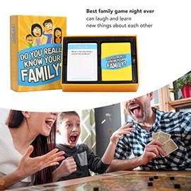 Juego de Cartas Familiar, 200 Cartas Juegos de Mesa Familiares Divertidos, Conocerse Mejor, Herramienta de Juego de Ocio de Fiesta Familiar para Adultos, Adolescentes, Niños