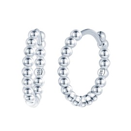 MICYUMI Men's Women's S925 Sterling Silver Earrings 12 mm Diameter Hoop Earrings Simple Design Hoop Earrings, Silver