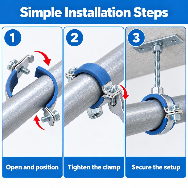 Round Pipe Clamp for PPR PVC Tubes – Secure Suspension