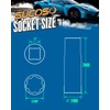 7 Spline Lug Nut Key, 1/2" Drive Impact Socket Fit