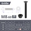 ORTAVA Carriage Bolts M8 x 60 Black Oxide DIN 603