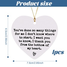 1Pcs Heart-Shaped Thanks You Cards, Womens Gifts, Thank Your Gift, Thank You Gift for Women to Hang Souvenirs, Also Suitable for Friends, Family, Teachers Who Need to be Thanked (White)