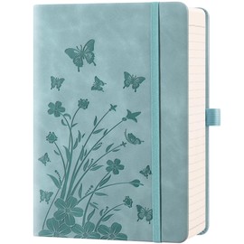 HwxBen Lined Journal Notebook– 365 Pages,Hardcover Leather Journals for Women Writing, A5 5.9'' x 8.5''College Ruled 100 gsm Paper for Work,Note-Taking,Office,School,Home Supplies,PaleTurquoise.