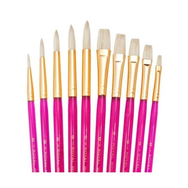 Quality Brush Sets of 10 Artist Paint Brushes Oil Watercolour