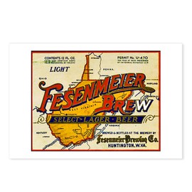 CafePress West Virginia Beer Label 1 Postcards (Package Of 8 Postcards (Package of 8), 6"x4" Printed Note Card