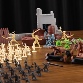 3 otters 310PCS Military Soldier Playset, Toy Soldiers Medieval Knight Army Men Pirate Castle Model Assembly for Boys Birthday Christmas Party Gift