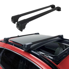 OMAC Roof Rack Cross Bars for Lincoln MKC 2015-2019 Lockable 165Lbs Aluminium Silver 2Pcs fits Flush Rails Cargo Carriers Bike Kayak Canoe Snowboard