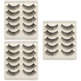 FOMIYES 15pairs Individual Eyelashes Long Thick Fake Lashes Natural Look for Women