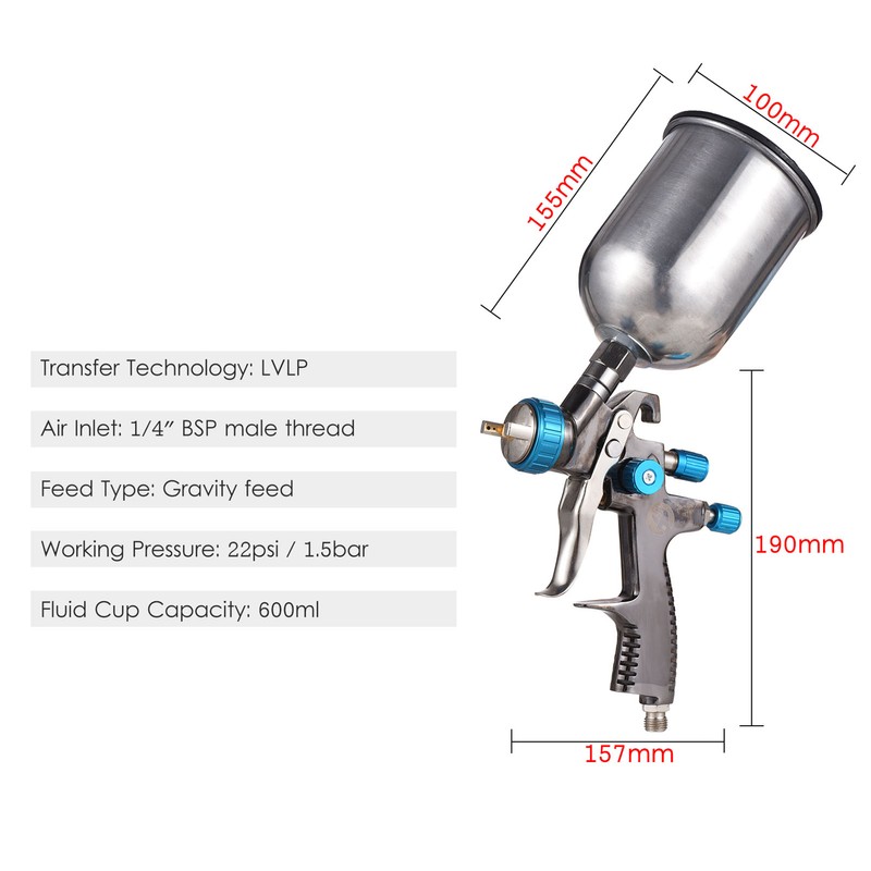 LVLP Feed Air Spray Gun Mini Paint Spraying Gun Kit