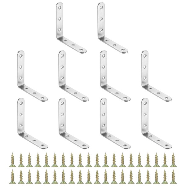 PATIKIL Stainless Steel Corner Braces 4.92 x 2.95 Inch,4 Pieces