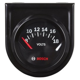 Bosch SP0F000051 Style Line 2" Electrical Voltmeter Gauge (Black Dial Face, Black Bezel)