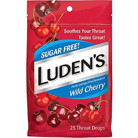 Luden's Sugar Free Throat Drops, Wild Cherry 25 ea (Pack of 10)