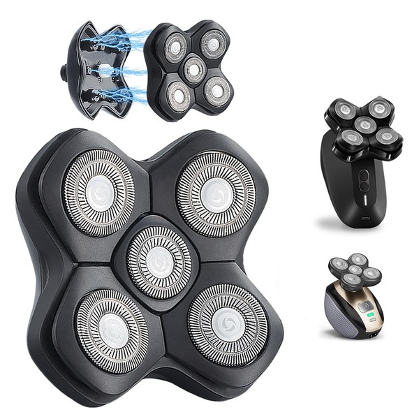 WAHFOX Magnetic 5 Heads Shaver Replacement Heads Compatible with MANSCAPED