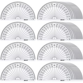EBOOT 25 Pcs Math Protractors Plastic Protractor 180 Degrees, 4 Inches (Clear)