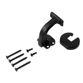 4 FT Handrails for Indoor Stairs,Deck,Slope,Modern Aluminum Handrail Set, Wall Mounted, Zink-Alloy Brackets, 1.4" Diameter System,Rust Free. (Matte Black, 4 FT)