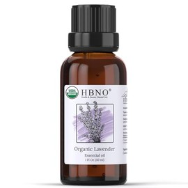 HBNO California Bottled Organic Lavender Essential Oil 1 fl oz (30ml) - USDA Certified Organic Lavender Oil for Skin, Perfect for Cleaning, Aromatherapy, DIY & Diffuser