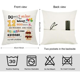 Yamonic Birthday Gift Decorations for Girls Boys - Cushion Covers 45 x 45 cm Decorative Cushion Covers for Birthday - Gift for Daughter Son-12