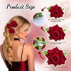 4 Pcs Red Rose Flower Hair Clips Accessories Bridal Hairstyles