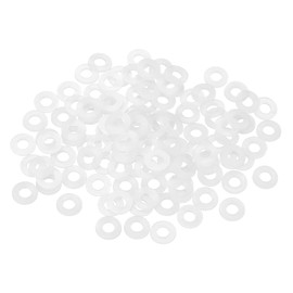 uxcell 155Pcs M4 Nylon Flat Washers Plain Washer 4mm ID 8mm OD 1mm Thick Plastic Washers for Screws Bolts Garden Faucet Plumbing Washers Repair, White