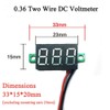 POWERTOOLE 5PCS Mini Digital LED Voltmeter, 0.36 Inch Two-Wire DC