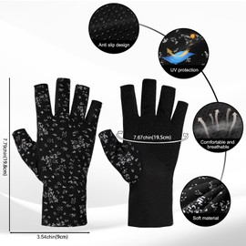ONESING 3 Pairs UV Protection Gloves Fingerless Gloves Non Slip Summer Driving Riding Cycling Gloves for Women Girls