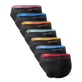 DAVID ARCHY Mens Underwear Briefs Bamboo Rayon Soft Breathable No Fly Support Pouch Underwear For Men 7 Packs