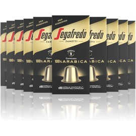 Segafredo Zanetti 100 Aluminum Capsules Compatible with Nespresso - 100 percent Arabica Coffee, Smooth and Aromatic Flavor (10 Boxes of 10 Capsules Each) - Suitable for Original Nespresso Machines