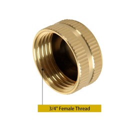 DIRBUY Garden Hose Cap with Washers 12 Pack, 3/4 Inch Outdoor Faucet Cap, Brass Water Hose Female End Cap