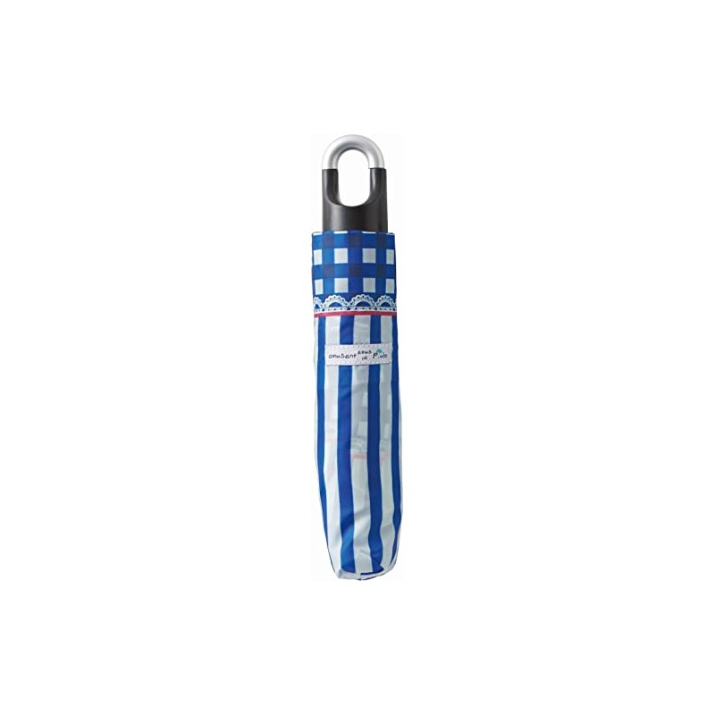 Miyajima Folding Umbrella, 19.7 inches (50 cm), Gingham Stripe with