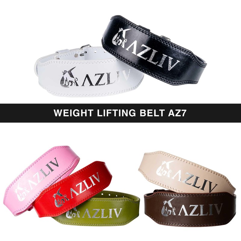 AZLIV AZ7 Training Belt, Muscle Level, MF Leather, Durable, Lightweight,