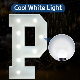 imprsv 3FT Marquee Light Up Letters, Cool White Lighted Letters P for Party Decor
