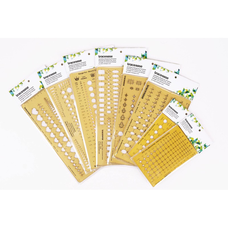 Traceease 8 Pieces Lot Jewelry Designing Template Drafting Tools for