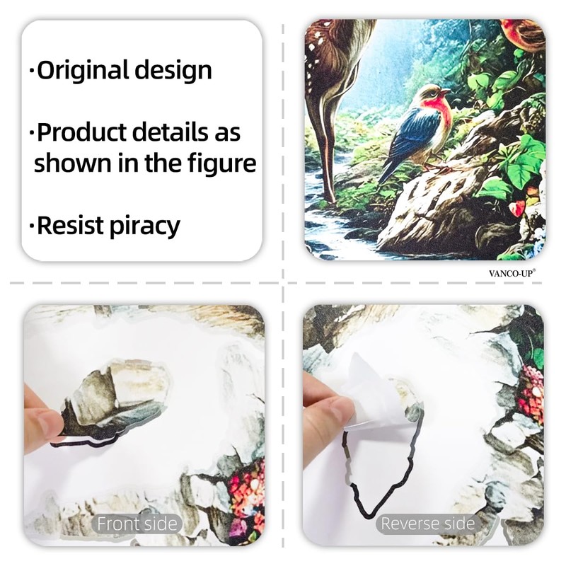 Upfirst Stag Deer with Evergreen Pines Wall Stickers