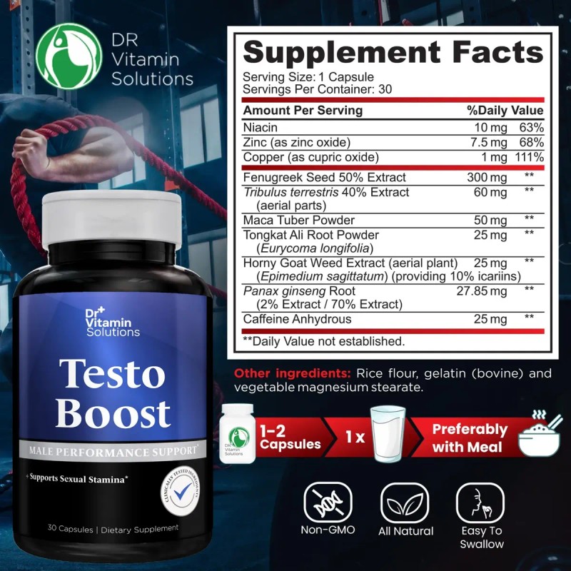 Testo Boost Suplemento Hombres Cápsulas Vitamin
