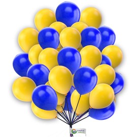 Blue and Yellow Balloons 2 Color Combination 10 Inch Party Balloons for Birthday Baby Shower Engagement Anniversary Bridal Shower Party Graduation Decoration 50 Pack
