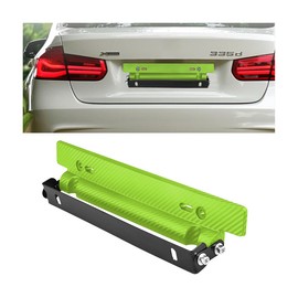 BESULEN Carbon Fiber License Plate Frame, Rust-Proof Rattle-Proof Stainless Steel Car Tag Holder, Adjustable Bumper License Plate Relocator Bracket, Car Accessories Universal for Most Cars