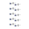 5-Pair Set Sterling Silver Nice Blue 3mm Round Stud Earrings