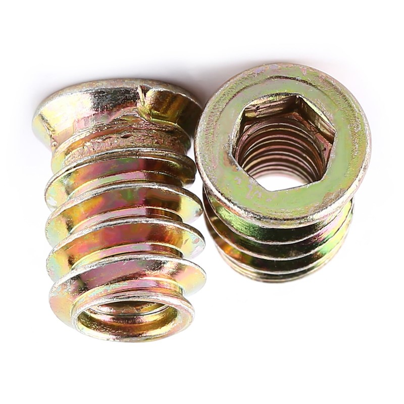 Haosie Threaded Inserts, 20PCS M6*15mm Zinc Plated Carbon Steel Hex