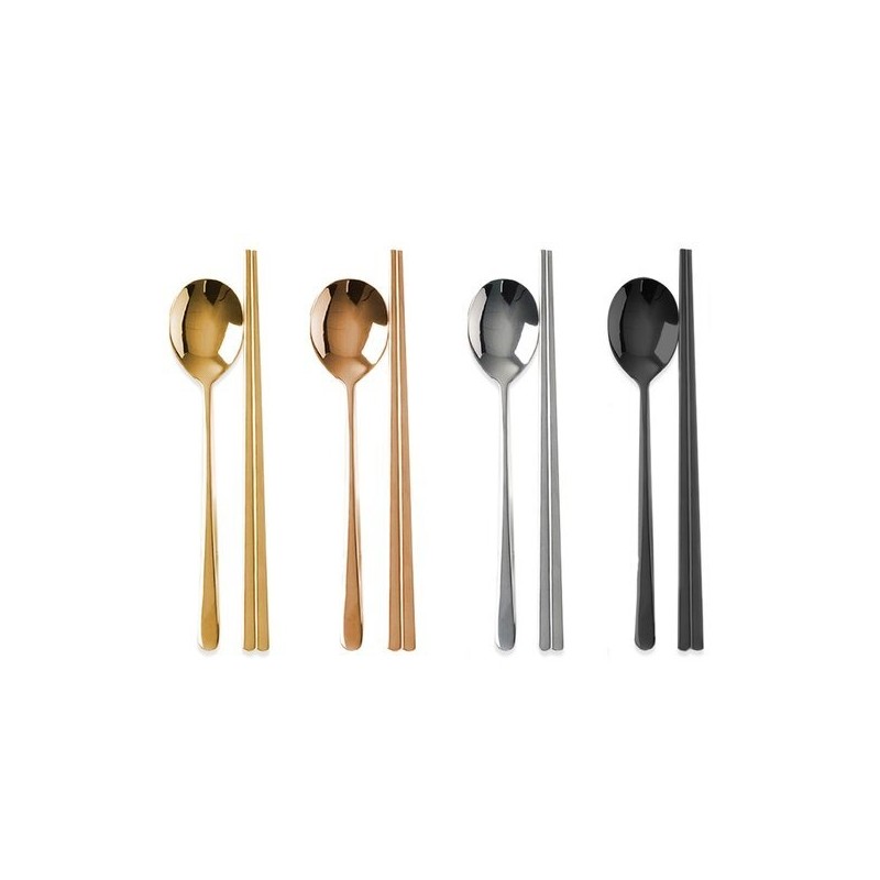 (Home Art) Stainless Titanium Cutlery Set for 10 (Black) /