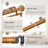 TKZTKZ Wood Double Curtain Rod,1" Adjust Farmhouse Boho Wooden Rods,36-88"