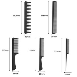 BAISDY 5pcs Hair Comb Detangling Wide Tooth Comb Carbon Fiber Comb for Women Men