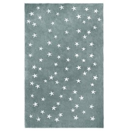 Poowe Blue Stars Machine Washable Area Rugs-3.3'x5.3' for Living Room, Large Non-Slip Boho Kids Nursery Throw Rug Carpet for Bedroom Entryway Dining Room Office Rug Decor (Star)