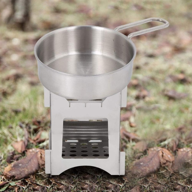 Outdoor Cookware Set, Stainless Steel Camping Pot Lightweight Camp Cookware