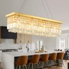MSSIAN Premium K9 Crystal Chandelier, Gold Classic Rectangular, E12 Base