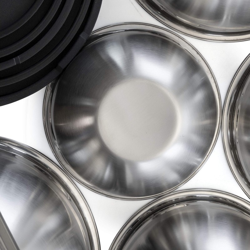 Megachef Stackable Mixing Bowl Set with Lids, 5 Piece Assorted