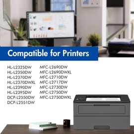 TN-730 TN730 MFC-L2710DW Toner Cartridge: 2 Pack Black High Yield TN 730 TN760 Toner Compatible for HL-L2395DW HL-L2370DW HL-L2390DW HL-L2350DW HL-L2370DW MFC-L2750DW MFC-L2710DW DCP-L2550DW Ink