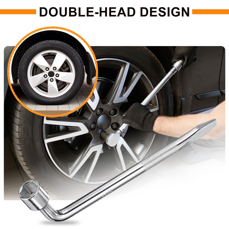 sourcing map Car Spare Tire Lug Wrench 22mm Carbon Steel