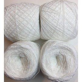 Hilos Mexico Crystal Lace yarn. Color 01- Acrylic/Rayon. 900 yards per ball. 1 lot of 4.