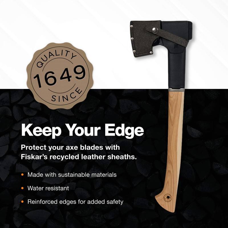 Fiskars Norden N12 Splitting Axe with Recycled Leather Sheath (19