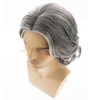 RicHyun Grey Wigs for Men Short Wavy Layered Synthetic Cosplay